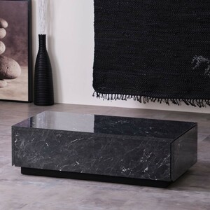  center table final product marble style low table living table 105×55cm rectangle drawer attaching marble pattern black black 