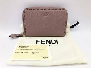 【FT54】FENDI セレリア レザー コインケース ミニ ジップ ラウンド ウォレット 8M0313