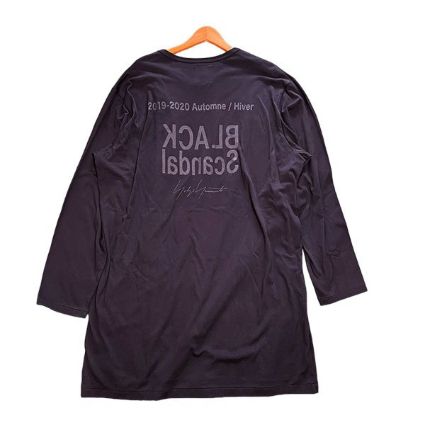 【新品】BLACK Scandal Yohji Yamamoto バックサイン ロゴ　ロング　Tシャツ　3