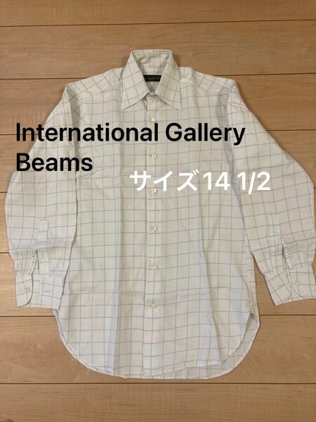 【クリーニング済み美品】International Gallery ビームス　長袖シャツ　チェック柄　サイズ14 1/2 37cm