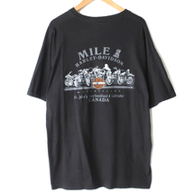 US輸入 Harley-Davidson Hanes BEEFY-T　MILE-1 Tシャツ WILD AND THREE　ブラック(XL) ハーレーダビッドソン_画像6