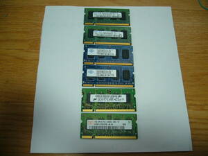 ●静岡発 ノートパソコン用メモリー メモリ DDR2 SO-DIMM PC2-6400S 1GB×6枚 セット DDR2-800 即決●