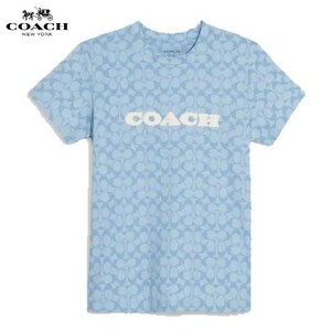 ◆新品/正規品◆【COACH★CG979】コーチ レディースウェアトップス半袖Tシャツ シグネチャー M(日本サイズ:L) ラスト1点!!