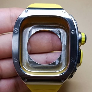 銀黄 ラバー 49mm apple watch ultra アップルウォッチウルトラ メタル ケース ステンレス カスタム golden concept ゴールデンコンセプト の画像5