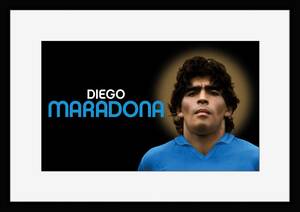 FM05W-ディエゴ マラドーナ Diego Maradona 神の手 アルゼンチン代表 サッカー soccer フレーム有 マット有 枠有 frame A4 インテ 模写