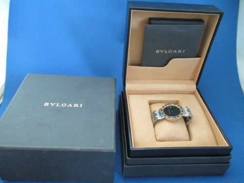 ブルガリ腕時計☆BVLGARI／ブルガリブルガリ／一部18金／クオーツ／中古美品／専用ケース・保証書付き／本物保証