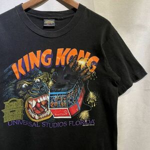 希少! 80s “KING KONG” ライド Tシャツ UNIVERSAL STUDIOS ビンテージ ブラック アドバタイジング ムービー 映画 企業 黒 90s