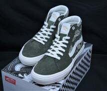 SALE！【新品】US8 26cm VANS バンズ SKATE SK8-HI スケート スケート ハイ PAISLEY GREEN/MARSHMALLOW ペイズリー柄_画像1