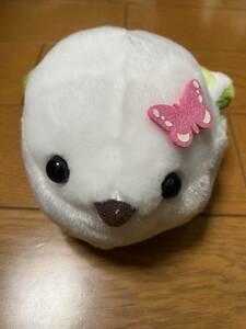 ふくふく シマエナガ 春色びより まちゃゑ　ぬいぐるみ マスコット　約11cm