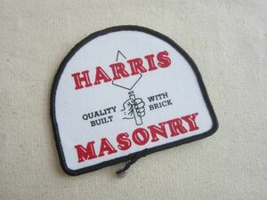 ビンテージ HARRIS MASONRY 建設 レンガ プリント ワッペン/企業 パッチ USA 古着 ワークシャツ アメカジ 461