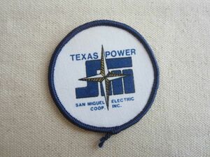 ビンテージ TEXAS POWER 方位磁石 プリント ワッペン/企業 パッチ USA 古着 ワークシャツ アメカジ ② 459