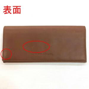 【中古A】 ロベルタディカメリーノ ROBERTA DI CAMERINO 二つ折 長財布 ファスナー小銭入れ付 ロゴ ブラウン レザー ユニセックス 147661 