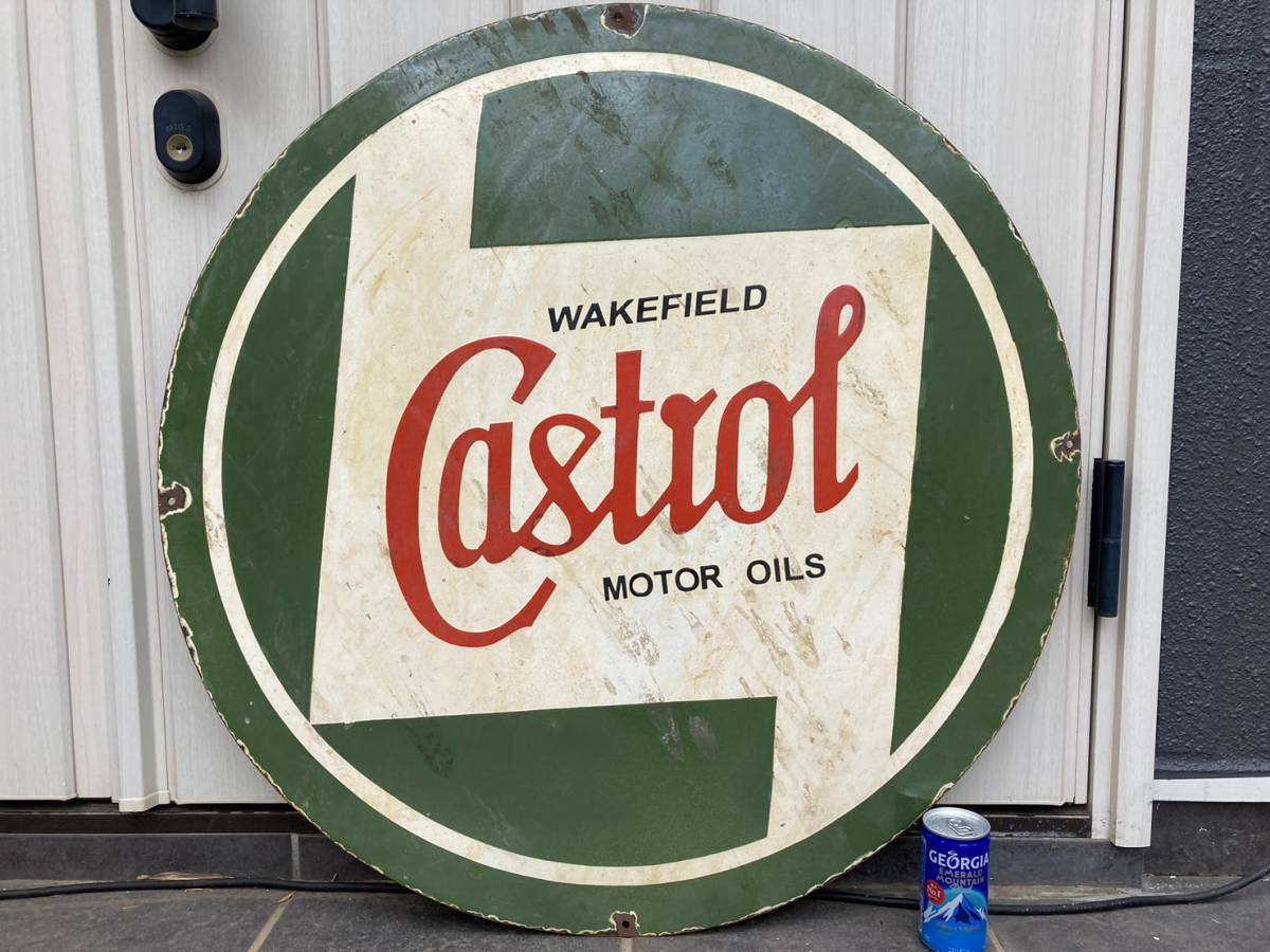 ❶  Castrol GTX MOTOR OILブリキ看板