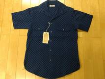 JOHN GLUCKOW　ジョングラッコー　Brig Shirt　ブリッグシャツ　サイズＭ　インディゴチェッカーボード柄シャツ　19SS_画像1