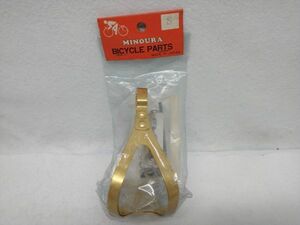 MINOURA　トークリップ　Sサイズ　ゴールド　自転車パーツ　レトロ　ビンテージ　未開封 (22_50720_3)