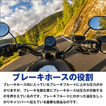 カワサキ ZX12R（～03） 油圧 ステンメッシュホース 角度ストレート＆20° リア用 リヤ用 後ろ ブレーキホース 1本 シルバーB_画像4