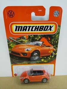 ■ MATCHBOX マッチボックス 1/64ほど 2019 VOLKSWAGEN BEETLE CONVERTIBLE オレンジ フォルクスワーゲンビートルコンバーチブル ミニカー