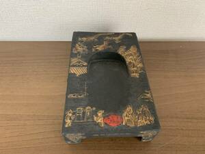 中国 硯 孔子聖蹟墨硯 書道具