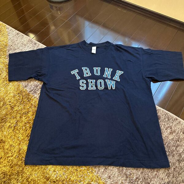 ESFAI trunk show tshirt navy 半袖 Lサイズ 韓国製 logo tシャツ