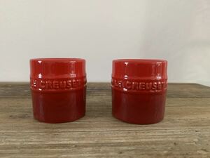  редкий ru Crew zeLe Creuset красный керамика Vintage eg держатель чашки подставка 2. комплект 