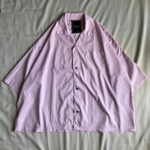 アンリラクシング unrelaxing ルーズ オープンカラーシャツ 半袖 ピンク