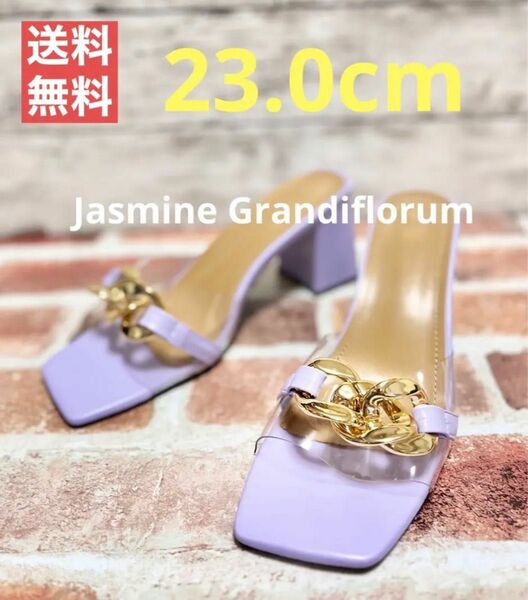 【Jasmine Grandiflorum】 ゴールドチェーンミュールサンダル