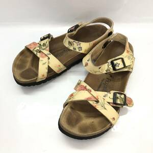 □Papillio BIRKENSTOCK サンダル 25.0cm ベージュ×花柄 ビルケンシュトック パピリオ レディース ストラップ 複数落札同梱OK B230623-302