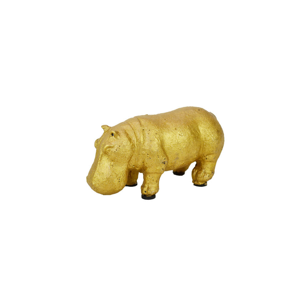 تمثال فرس النهر الذهبي الأسمنتي S Hippo Gold Animal Hippo, العناصر اليدوية, الداخلية, بضائع متنوعة, زخرفة, هدف