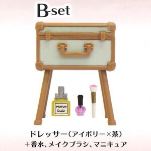 Jドリーム ガチャ ミニトランクドレッサーとコスメ道具セット 【B-set】 ミニチュア化粧品 ミニチュアメイクセット