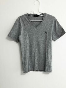 美品☆バーバリーブラックレーベル☆Vネックtシャツ　サイズ1 ホース刺繍 日本製 BURBERRY BLACK LABEL