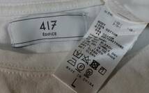 417 EDIFICE エディフィス カットソー 半袖 Tシャツ SIZE:L 白 送料215円～_画像7