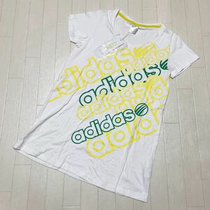 3541* новый товар adidas NEO Adidas Neo Logo принт футболка Logo рисунок L женский белый желтый 