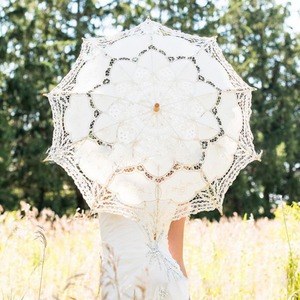  bargain * parasol parasol sunshade race elegant brilliant lovely wedding party white, ivory new goods 