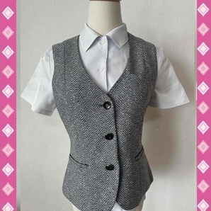 ※Cランク※【中古】Lemidi_9号ベスト(グレー)LV1160/ボンマックス/ツィード/かわいいOL制服/おしゃれ事務服