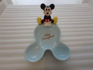 【美品・未使用】東京ディズニーランド　Disney Mickey Mouse　ミッキーマウスセラミックトレイ　アクセサリートレイ　ヴィンテージ レトロ