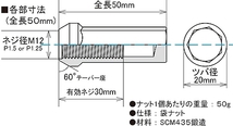 協永産業/KYO-EI 極限ナット ブラック M12×P1.25 7角形ヘプタゴンナット HPF3B5_画像2