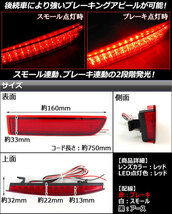 LEDリフレクター トヨタ カローラルミオン 150系 2007年～2015年 レッドレンズ 2段階点灯 78連 入数：1セット(左右) AP-REF-009-RD_画像2