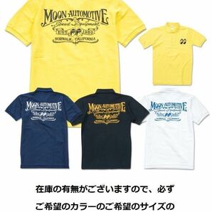 MOON Automotive ポロシャツ XLサイズ mooneyes ムーンアイズ ネイビー 紺 navy 送料込み ムーン オートモーティブ ホワイト 文字の画像3