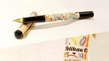 珍品! Pelikan ペリカン レトロでカラフルなマーブル模様ビンテージ万年筆 ペン先刻印マーク☆カートリッジ式 ヴィンテージ文房具 ドイツ製_画像1