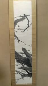 Art hand Auction [Копия] Подвесной свиток Хякухо Хирафуку, картина тушью Старая слива, произведение искусства, рисование, Живопись тушью