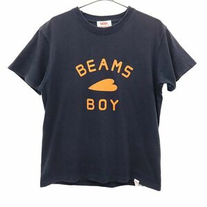 バンズ ビームスボーイ コラボ プリント 半袖 Tシャツ S ネイビー VANS BEAMS BOY レディース 230612 メール便可