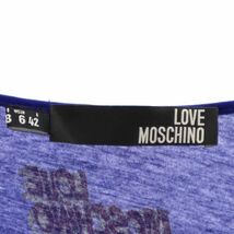 ラブモスキーノ ラインストーン フレンチスリーブ カットソー USA6 ネイビー系 LOVE MOSCHINO ロゴ レディース 230621_画像7