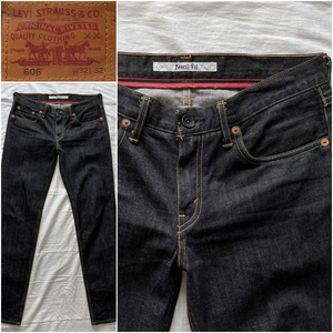 極美品 Levi's 606 Pencil Fit w32 ブラック 日本製 リーバイス ペンシルフィット ローライズ スリム スキニー