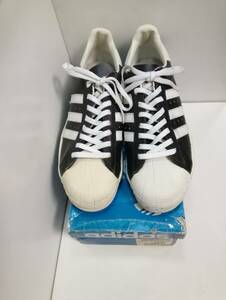 adidas「SUPER　STAR」80年代フランス製　新品デッド　黒/白オリジナル　us9.0