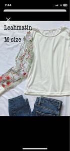 Leahmatin カットソー 長袖 Tシャツ シースルー 花 かわいい M