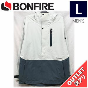 【OUTLET】 BONFIRE ETHER SHELL JKT カラー:LT GREY Lサイズ メンズ スノーボード スキー ジャケット JACKET アウトレット