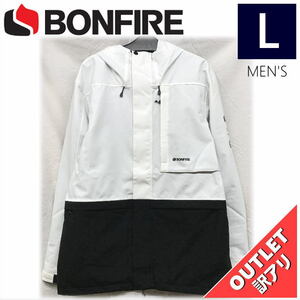 【OUTLET】 BONFIRE VECTOR SHELL JKT カラー:WHITE Lサイズ メンズ スノーボード スキー ジャケット JACKET アウトレット