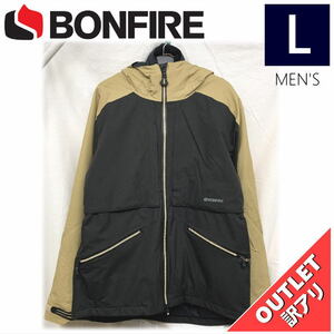 【OUTLET】 BONFIRE PYRE SHELL JKT カラー:BLACK Lサイズ メンズ スノーボード スキー ジャケット JACKET アウトレット