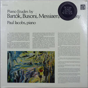 *PAUL JACOBS/PIANO ETUDES by BARTOK, BUSONI, MESSIAEN, STRAVINSKY (US LP/Sealed) -Nonesuch