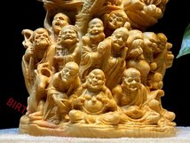 ◆新品推薦◆十八羅漢 仏教美術 仏像 仏教工芸品 木彫り コレクション 手職人手作り 美術品 精密雕刻_画像5